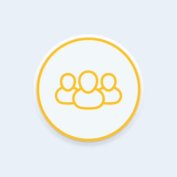 Human Resources, hr icon, team line icon, personal, team meeting round icon, teamwork, team piktogramm, vektorillustration — Stockvektor