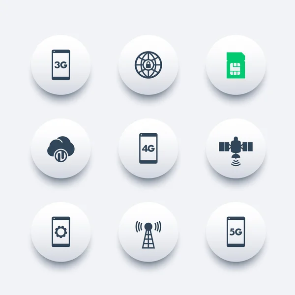 Wireless technology icons, 4g network pictogram, lte icon, mobile ...