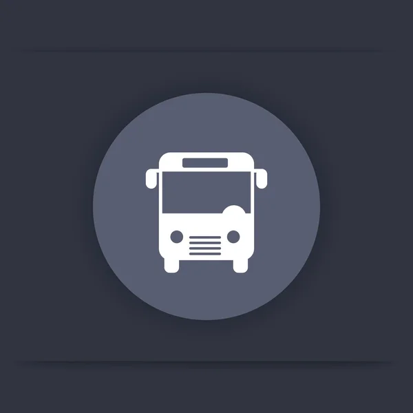 Ikona autobusu, transport publiczny, znacznik na mapie, wektor autobusu, transport publiczny, płaski symbol tranzytowy, piktogram autobusu, ilustracja wektorowa — Wektor stockowy