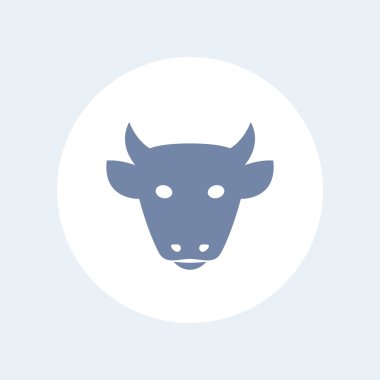 sığır simgesi, sığır çiftliği piktogram, işaret, sığır çiftliği izole simgesi, vektör illüstrasyon