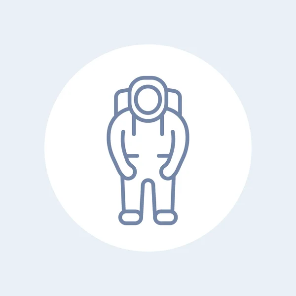 Astronauten-Liniensymbol, Astronauten-Piktogramm, isoliertes Symbol, Vektorillustration — Stockvektor