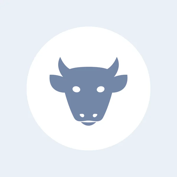 Икона крупного рогатого скота, пиктограмма фермы, знак, икона ранчо крупного рогатого скота, векторная иллюстрация — стоковый вектор