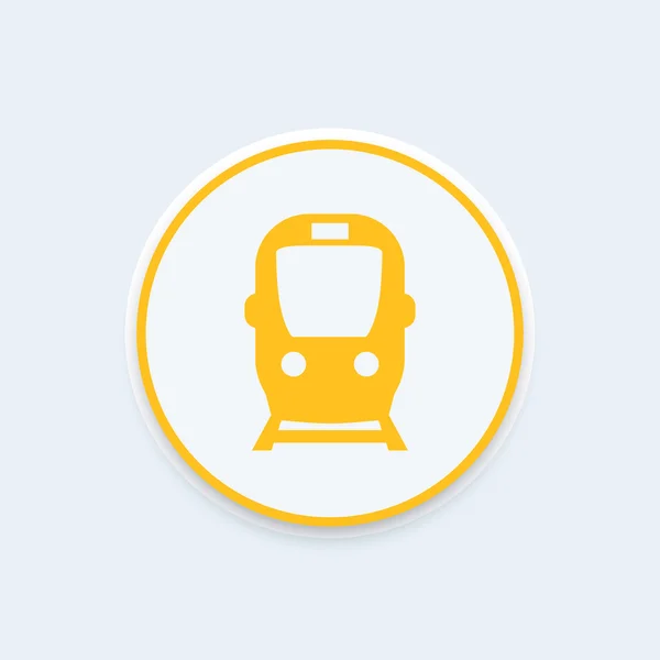 Icona della metropolitana, trasporto pubblico, pittogramma della metropolitana, icona rotonda, illustrazione vettoriale — Vettoriale Stock