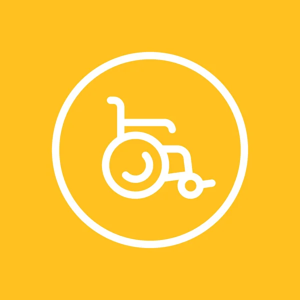 Wheelchair icon, wheelchair sign, white round line icon, vector illustration — Stock Vector