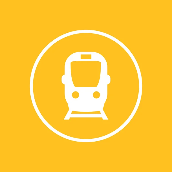 Icona della metropolitana, cartello del trasporto pubblico, pittogramma della metropolitana, icona bianca rotonda, illustrazione vettoriale — Vettoriale Stock