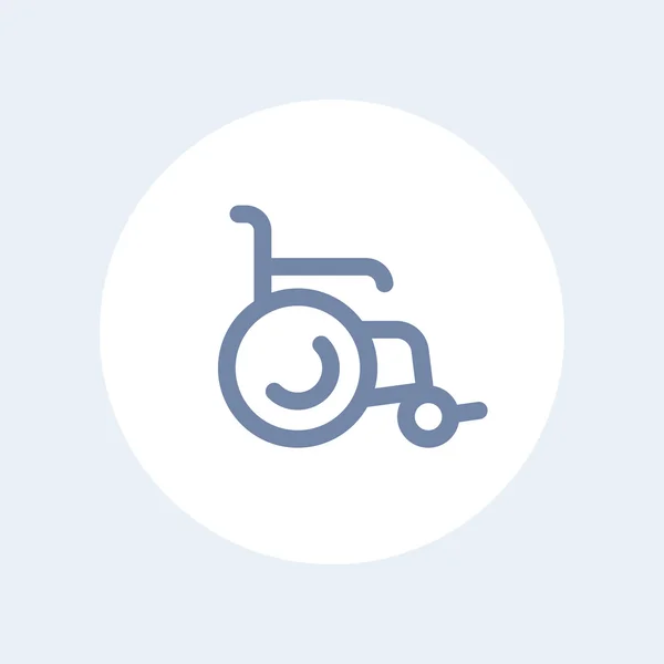 車椅子アイコン、車椅子サイン、分離線のアイコン、ベクトル イラスト — ストックベクタ
