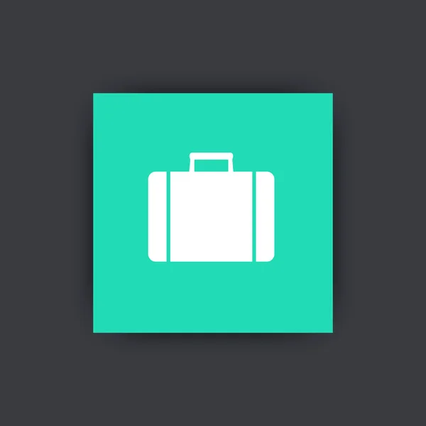 Suitcase icon, case, suitcase symbol, business trip, travel, square icon, vector illustration — Stock Vector