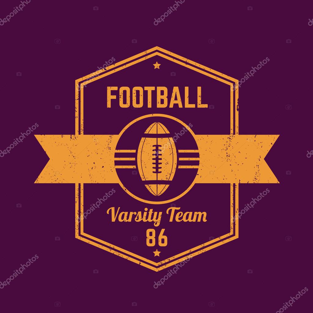 American football vintage logo, badge, t-shirt design, vector illustration