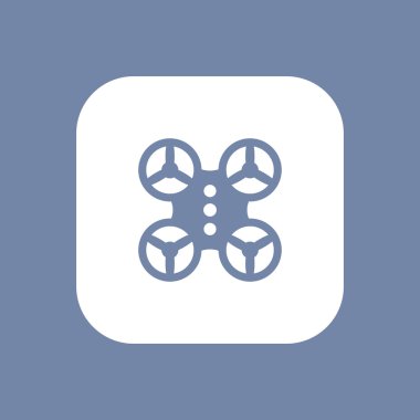 Quadrocopter, dron simgesi, dron işareti, uçak teslim, dron logo öğesi, İHA izole kutsal kişilerin resmi, vektör çizim