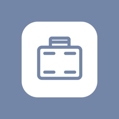 Bavul satırı simgesi, evrak çantası, case, bavul vektör, iş gezisi, izole yuvarlatılmış kare simgesi, vektör çizim