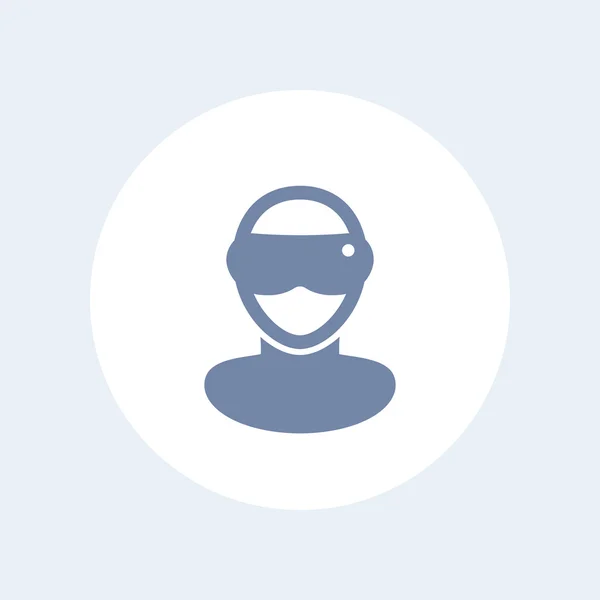 VR Brille Symbol, Virtual-Reality-Headset Vektor-Piktogramm, Mann in Virtual-Reality-Brille Icon isoliert, Vektor-Illustration — Stockvektor