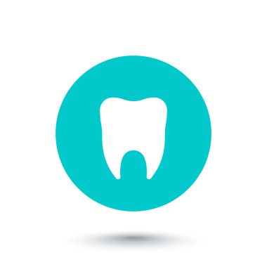 Stomatology, tooth round icon, tooth pictogram, vector illustration