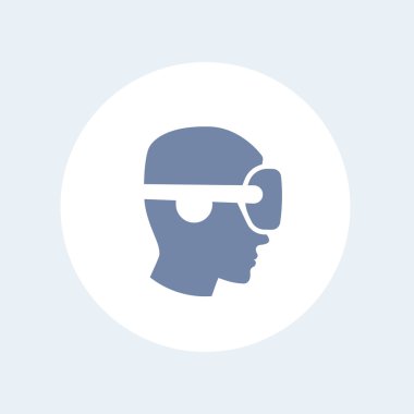Vr kask simgesi, sanal gerçeklik gözlüğü vektör, vr pictogram, sanal gerçeklik kulaklık izole simgesi, vektör il profil adam