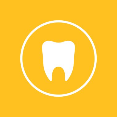 Stomatology, tooth icon in circle, tooth sign, vector illustration