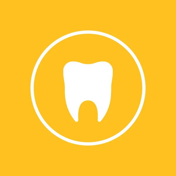 Estomatologia, ícone de dente em círculo, sinal de dente, ilustração vetorial —  Vetores de Stock