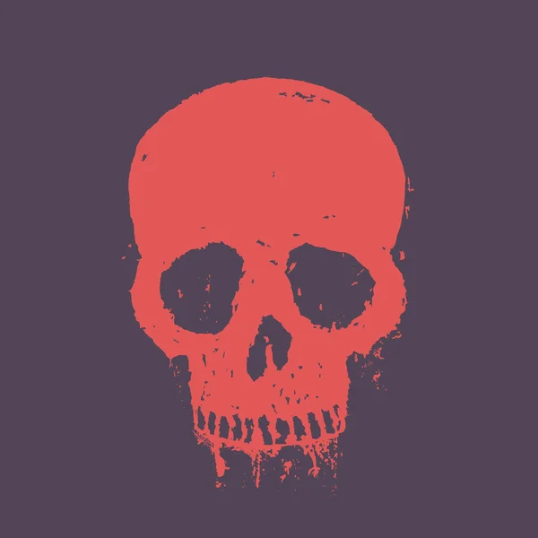 T-shirt Print med röd skalle, vektor illustration — Stock vektor