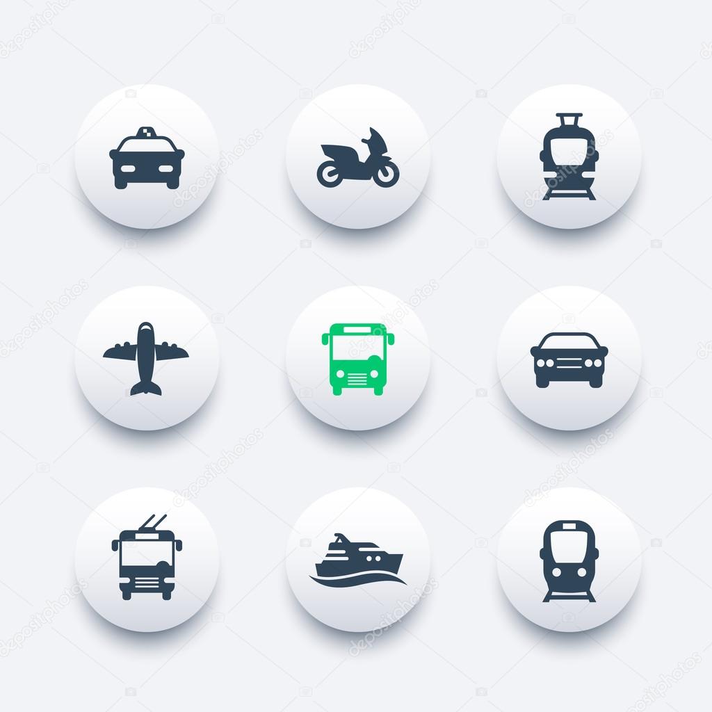 Personentransport Symbole, öffentliche Verkehrsmittel Vektor, Bus, U