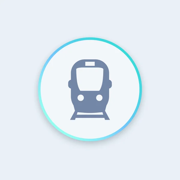 Icona della metropolitana, trasporti pubblici, cartello della metropolitana, icona rotonda elegante, illustrazione vettoriale — Vettoriale Stock