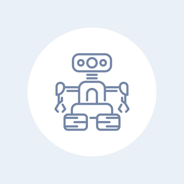 Icona della linea di robotica, segno vettoriale robot, icona isolata di ingegneria meccanica, pittogramma, illustrazione vettoriale — Vettoriale Stock
