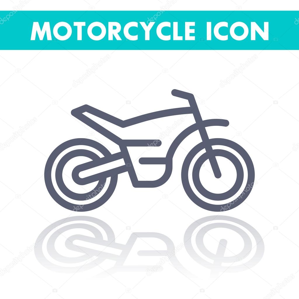 Offroad bike, motorcycle linear icon, motocross pictogram, line icon isolated on white, vector illustration