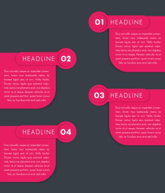 1,2,3,4, adım etiketleri, zaman çizelgesi, bilgi grafikleri tasarım unsurları, pankartlar, vektör illüstrasyonu