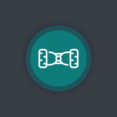 hoverboard, gyroscooter linear icon, vector illustration clipart