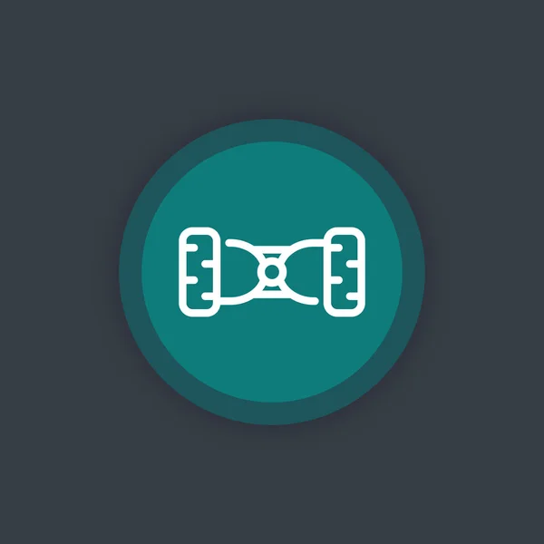 Hoverboard, giroscooter icono lineal, vector de ilustración — Vector de stock