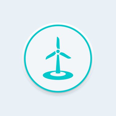 Rüzgar enerji simgesi, Rüzgar park logo öğesi, vektör çizim
