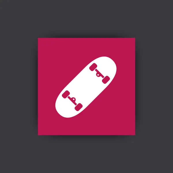 Skateboard-Vektor-Piktogramm, Symbol auf Quadrat, Vektorillustration — Stockvektor
