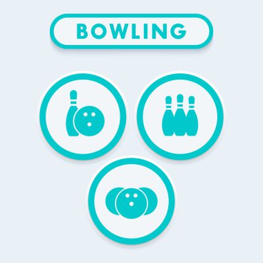 Simgeler, bowling iğne ve top bowling, illüstrasyon vektör