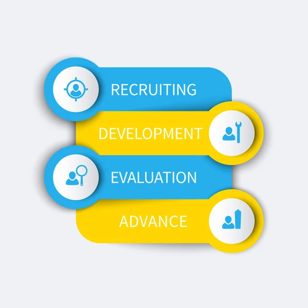Pessoal, desenvolvimento de funcionários, elementos infográficos, ilustração vetorial — Vetor de Stock