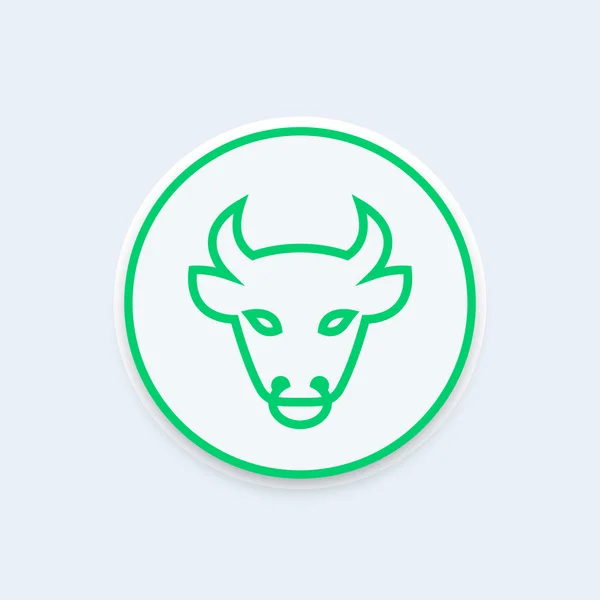 Icona della linea della testa del toro, contorno della testa del bue, illustrazione vettoriale — Vettoriale Stock