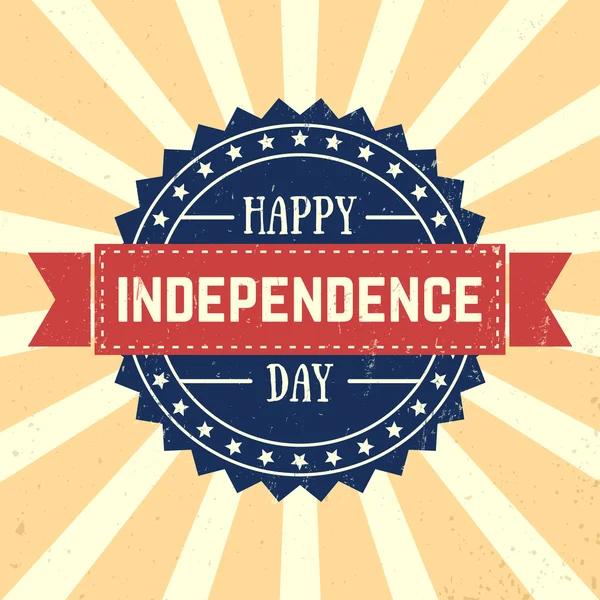 Día de la independencia americana, 4 de julio saludos, 4 de julio, insignia patriótica, ilustración vectorial — Vector de stock