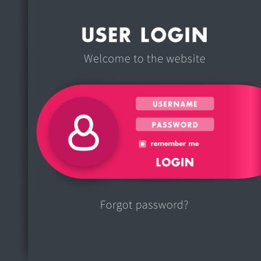 Kullanıcı oturum açma penceresi şablonu, Web sitesi, vektör çizim için giriş sayfası tasarımı