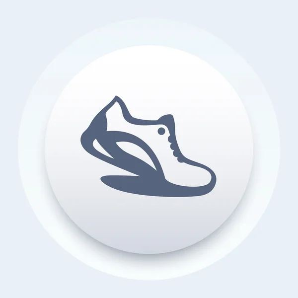 Running icon, logo element with running shoe, vector illustration — Stock Vector