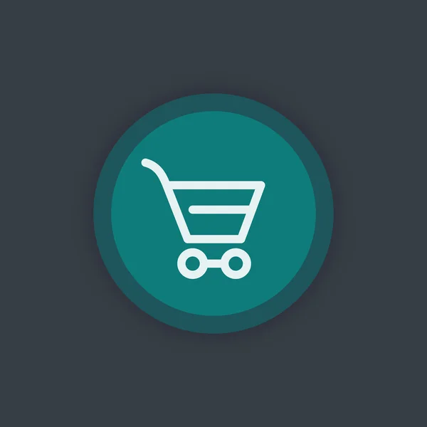 Icono de línea de carrito de compras, pictograma plano redondo para sitio web, ilustración vectorial — Archivo Imágenes Vectoriales