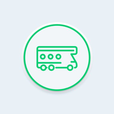 kamp van simgesi, kamp, kamp araç işareti, doğrusal piktogram, vektör çizim