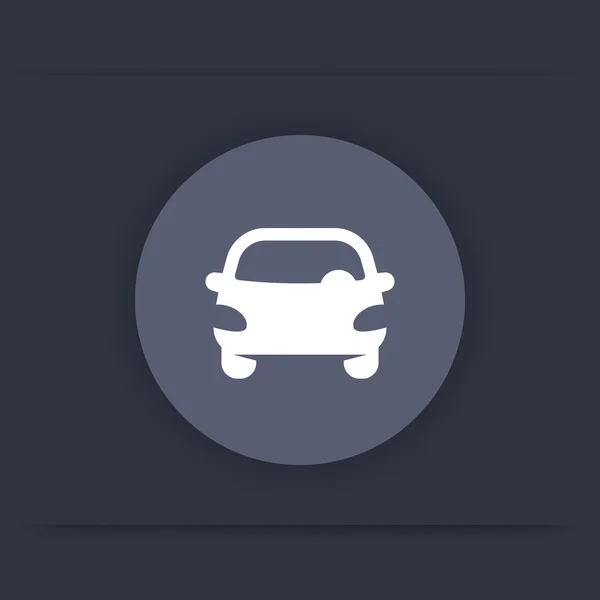 Ícone do carro, sinal de estacionamento, vista frontal automática, veículo, automóvel, ilustração vetorial — Vetor de Stock
