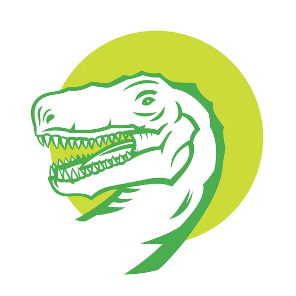 Tyrannosaurus Rex, head of T. rex on white, vector illustration — Stock Vector