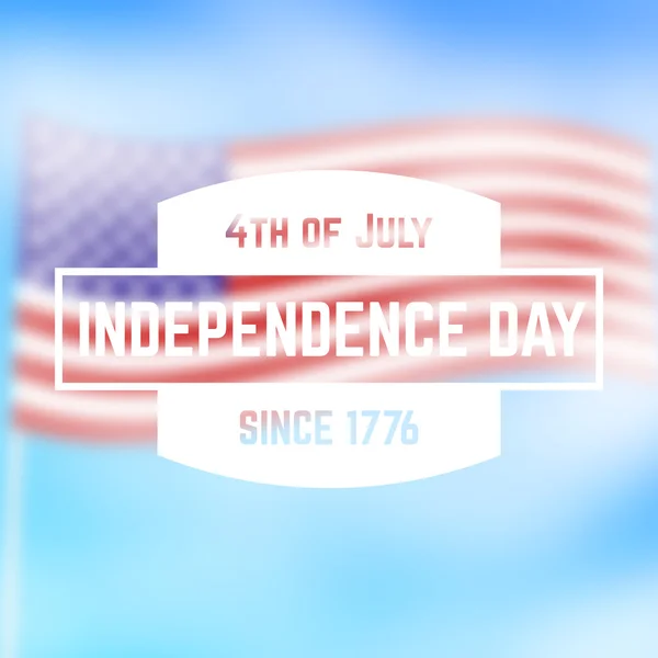 4 de julio, Día de la Independencia, insignia patriótica con bandera americana, ilustración vectorial — Vector de stock