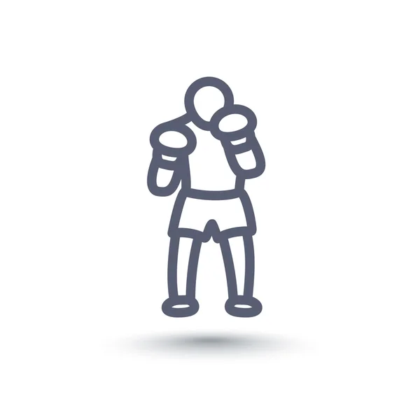 Boxer lijn pictogram geïsoleerd op wit, vectorillustratie — Stockvector