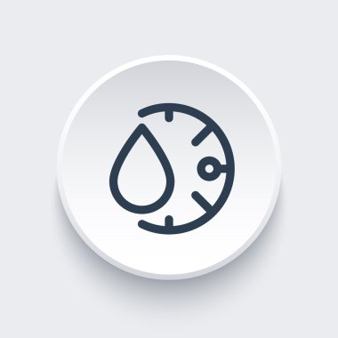 yuvarlak 3d şekil üzerinde nem çizgi simgesi, vektör illüstrasyon