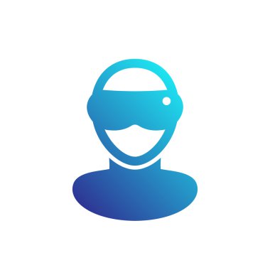 VR gözlük simgesi, sanal gerçeklik kulaklık logo öğesi