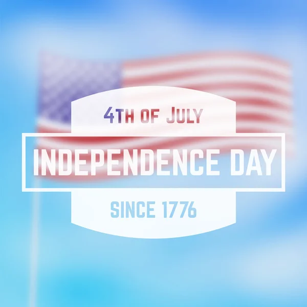4 de julio, Día de la Independencia en EE.UU., insignia patriótica con bandera americana, ilustración vectorial — Vector de stock