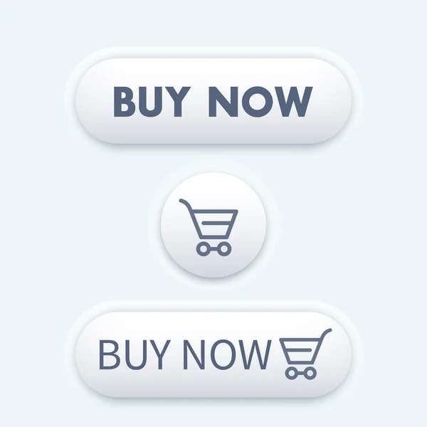 Купить сейчас, кнопки для сайта с тележкой для покупок, векторная иллюстрация — стоковый вектор