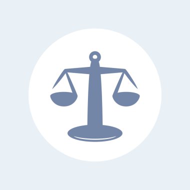 Beyaz, adalet, risk kavramı, vektör çizim ölçekleri simgesine