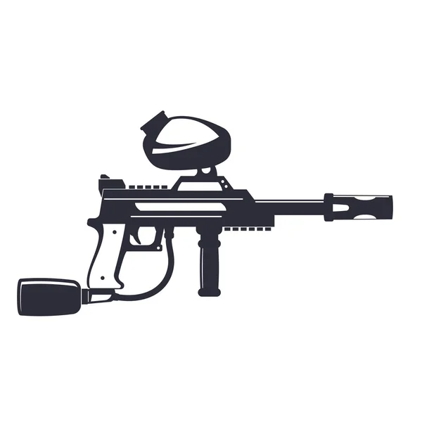 Pistolet de paintball isolé sur blanc, illustration vectorielle — Image vectorielle