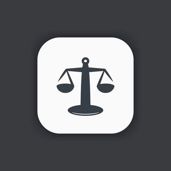 Balance icône, justice, droit, signe de risque — Image vectorielle