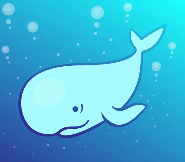 Balena, cartoon cachalot in the sea, illustrazione vettoriale — Vettoriale Stock