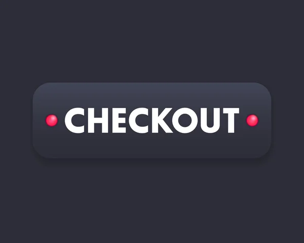 Checkout, botão preto para website, ilustração vetorial —  Vetores de Stock